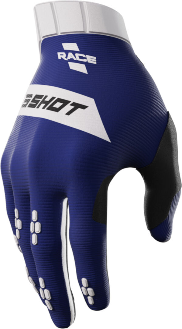 Shot Race Guantes de motocross - Blanco Azul (M L)