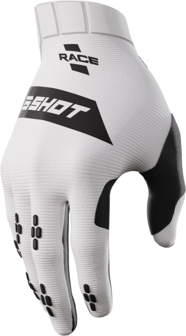 Shot Race Guantes de motocross - Negro Blanco (2XL)