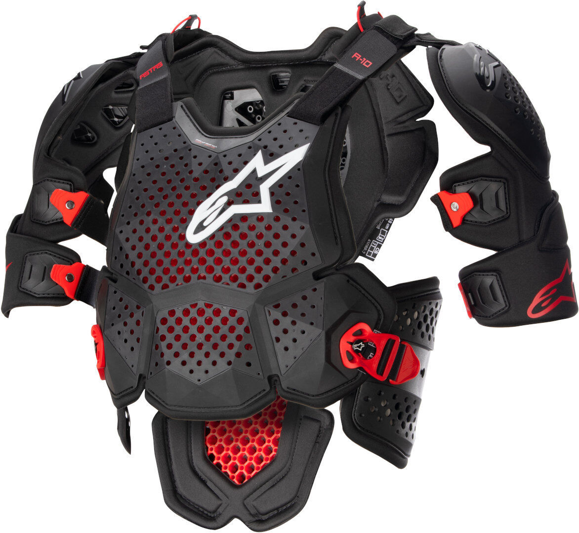 Alpinestars A-10 V2 Protector de pecho - Negro Rojo (M L)