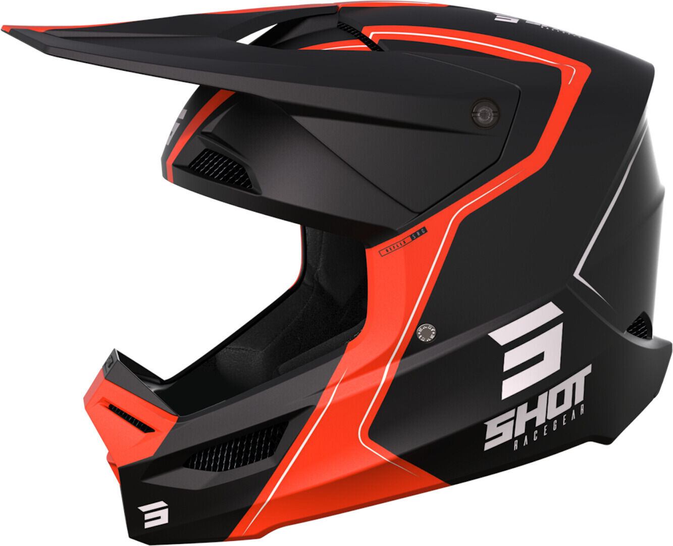 Shot Furious Reflex Casco de motocross - Negro Naranja (S)