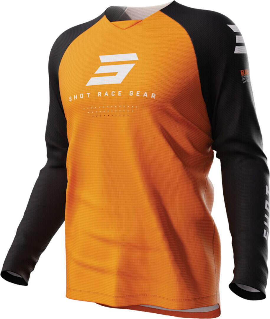 Shot Draw Escape Maillot de motocross para niÃ±os - Negro Naranja (12 - 14 13 - 14 12/14 12 años 13 años)