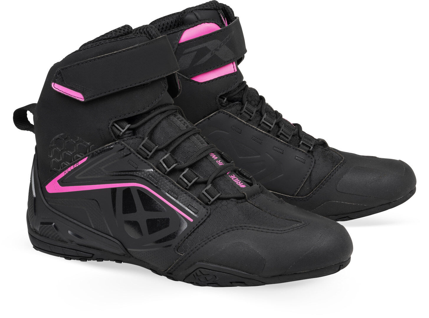 Ixon Killer WP Zapatos de moto para mujer - Negro Rosa (36)