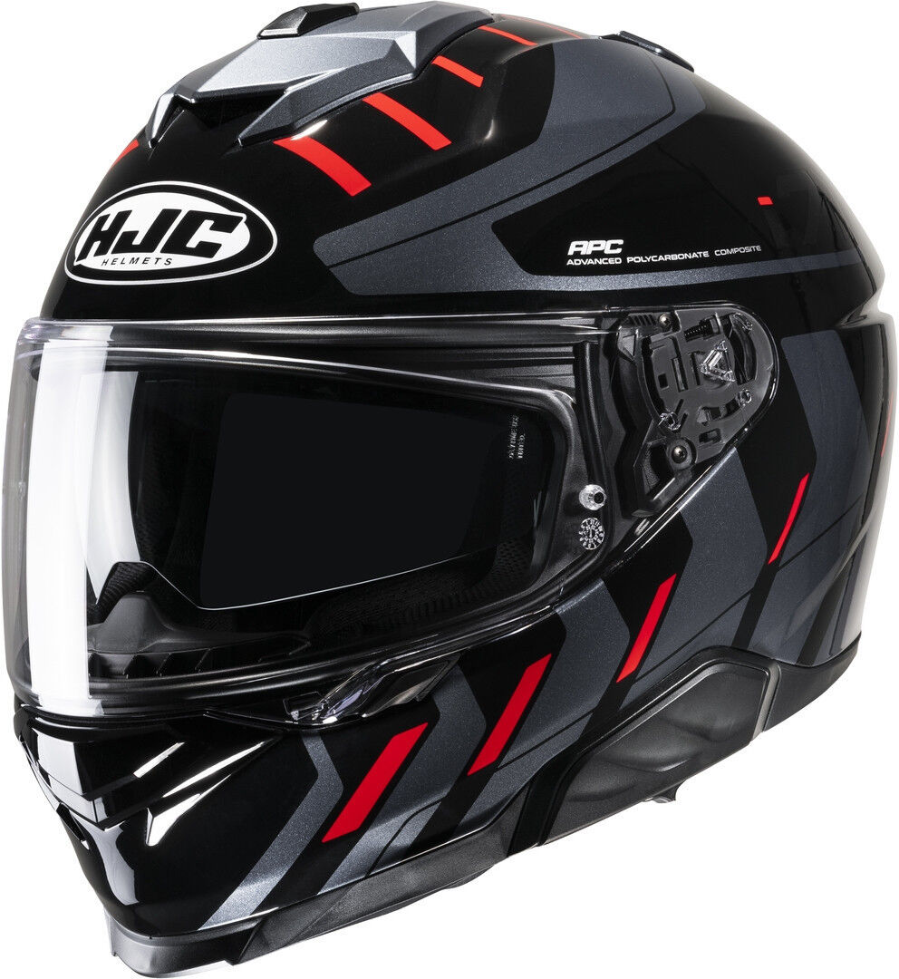 HJC i71 Simo Casco - Negro Rojo (M)