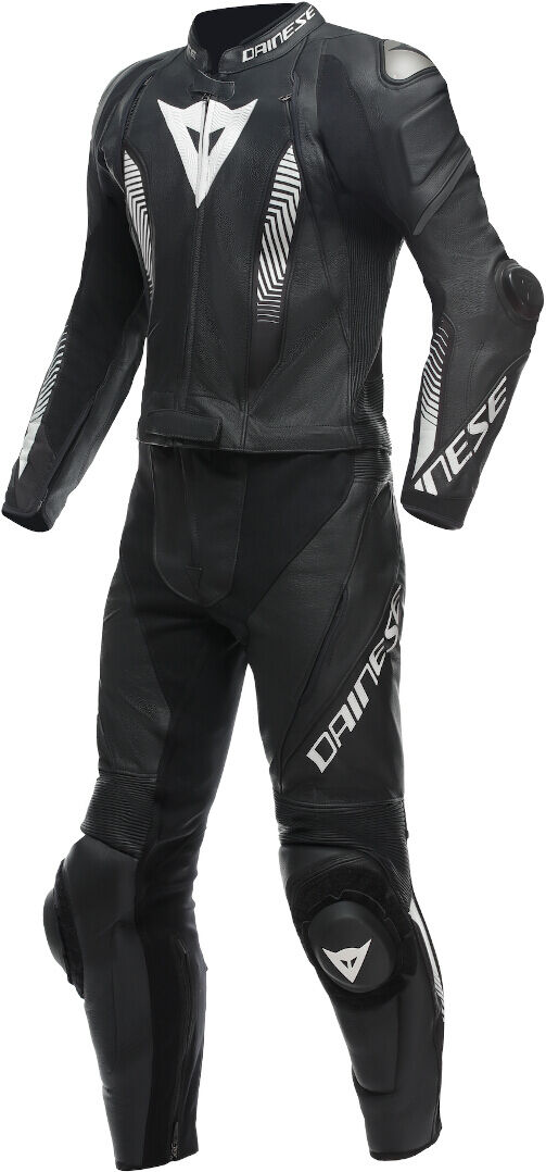 Dainese Laguna Seca 5 Traje de cuero de motocicleta perforado de 2 piezas - Negro Blanco (52)