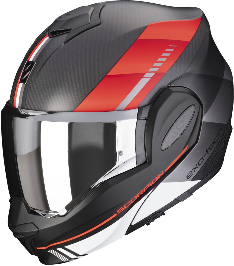 Scorpion Exo-Tech Evo Genus Carbon Casco - Negro Rojo (S)