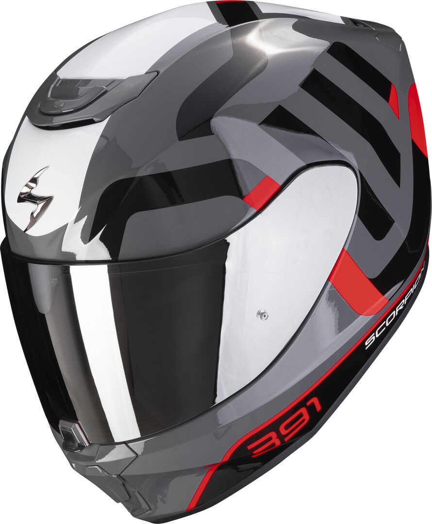 Scorpion EXO 391 Arok Casco - Negro Gris Rojo (M)