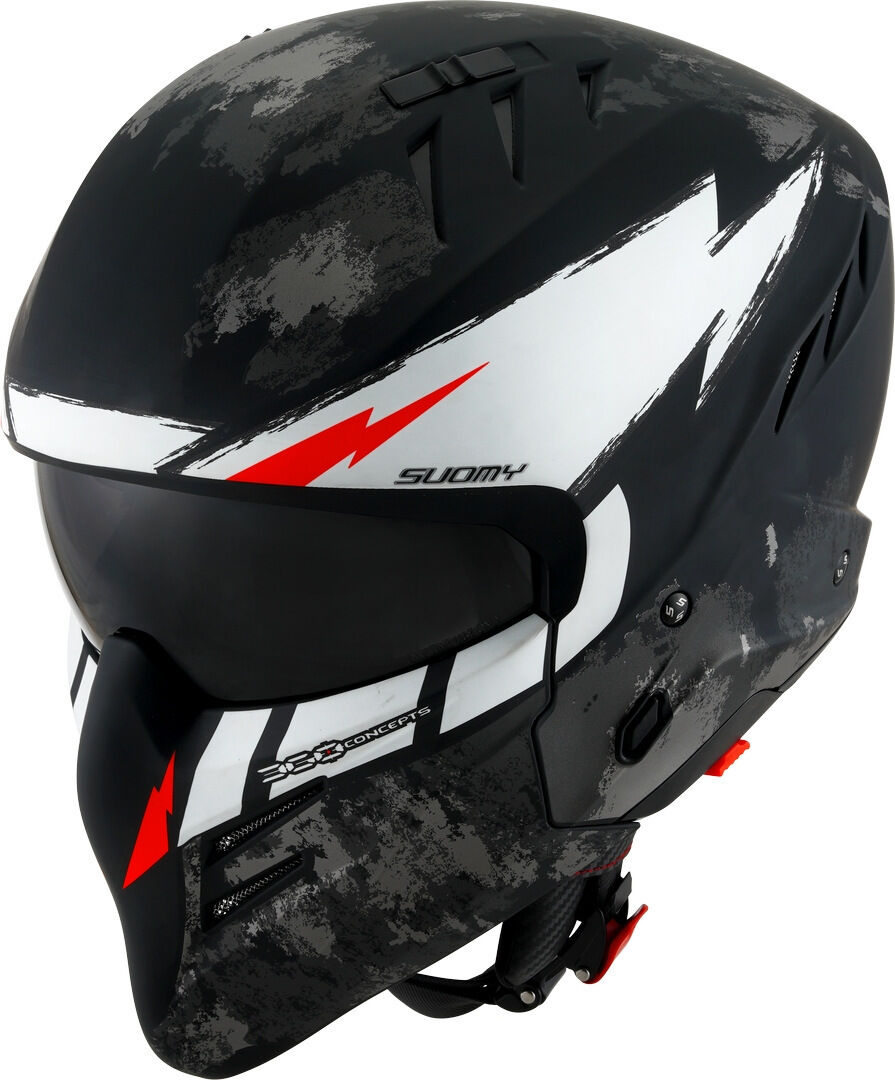 Suomy Armor Hi Volt Casco Jet - Negro Blanco (S)