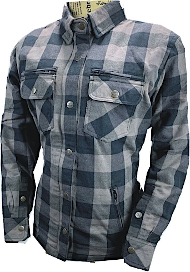 Bores Lumberjack Premium Camisa de moto para damas - Negro Gris (M)