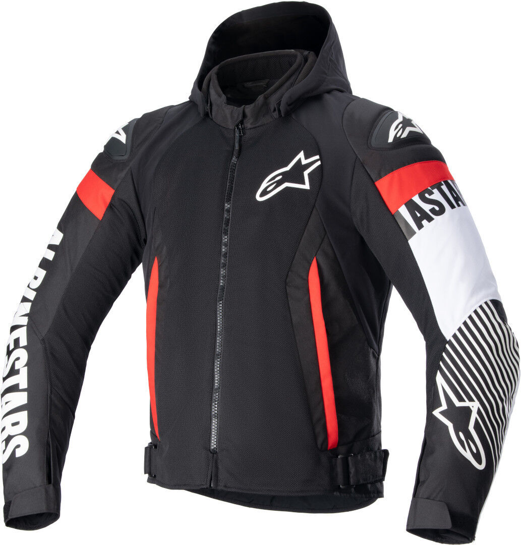 Alpinestars Zaca Air Chaqueta textil de motocicleta - Negro Blanco Rojo (XL)