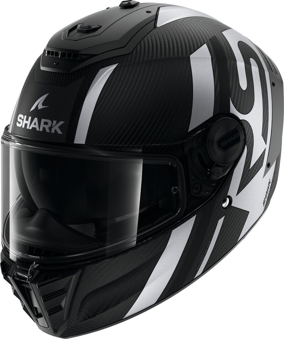 Shark Spartan RS Shawn Carbon Casco - Negro Plata (2XL)