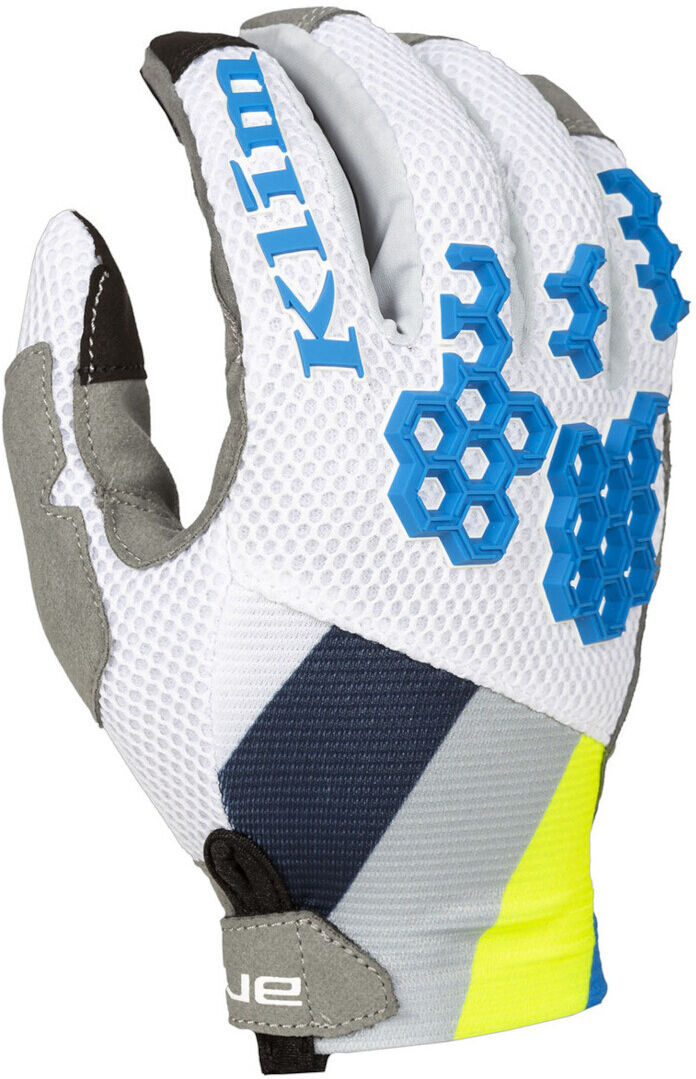 Klim Mojave 2023 Guantes de motocross - Blanco Verde Azul Amarillo (2XL)