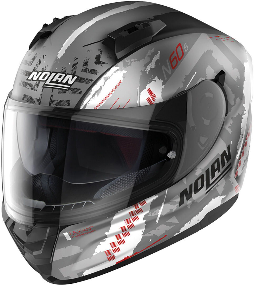 Nolan N60-6 Wheelspin Casco - Gris Naranja (XS)