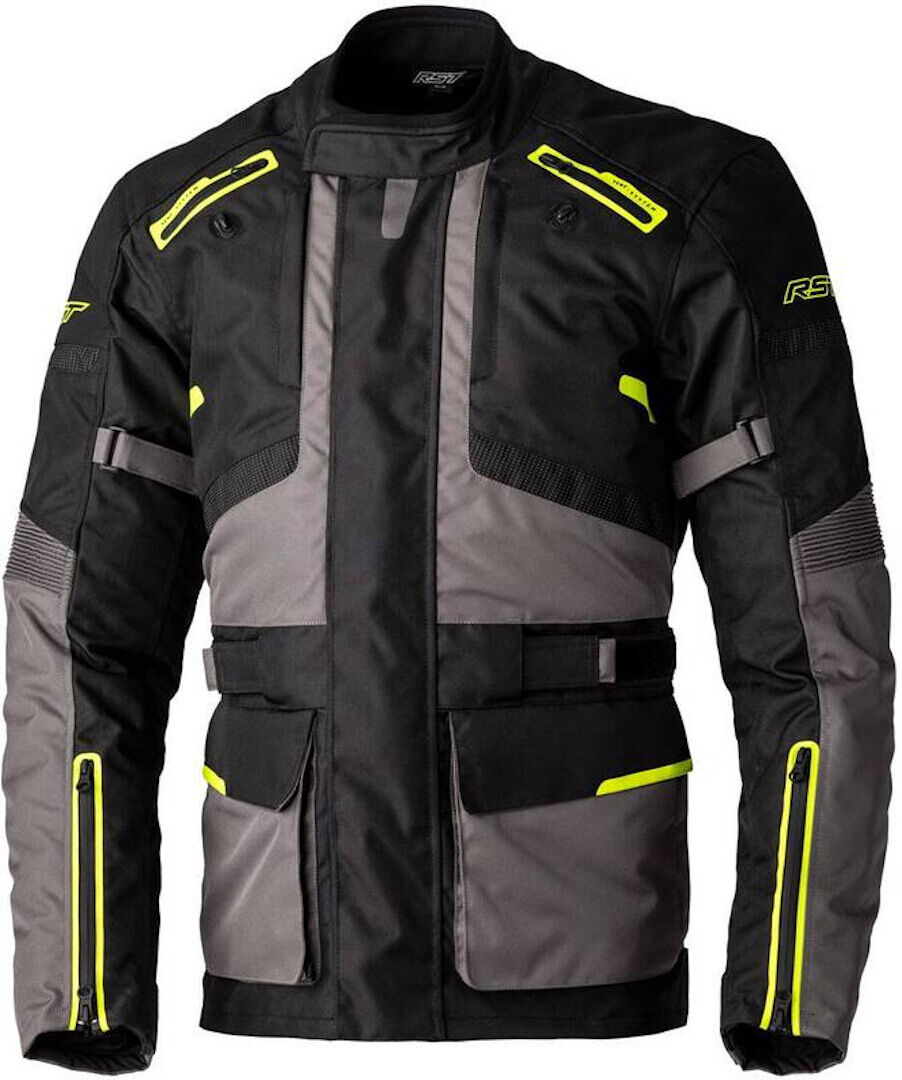 RST Endurance Chaqueta textil de motocicleta - Negro Gris Amarillo (S)