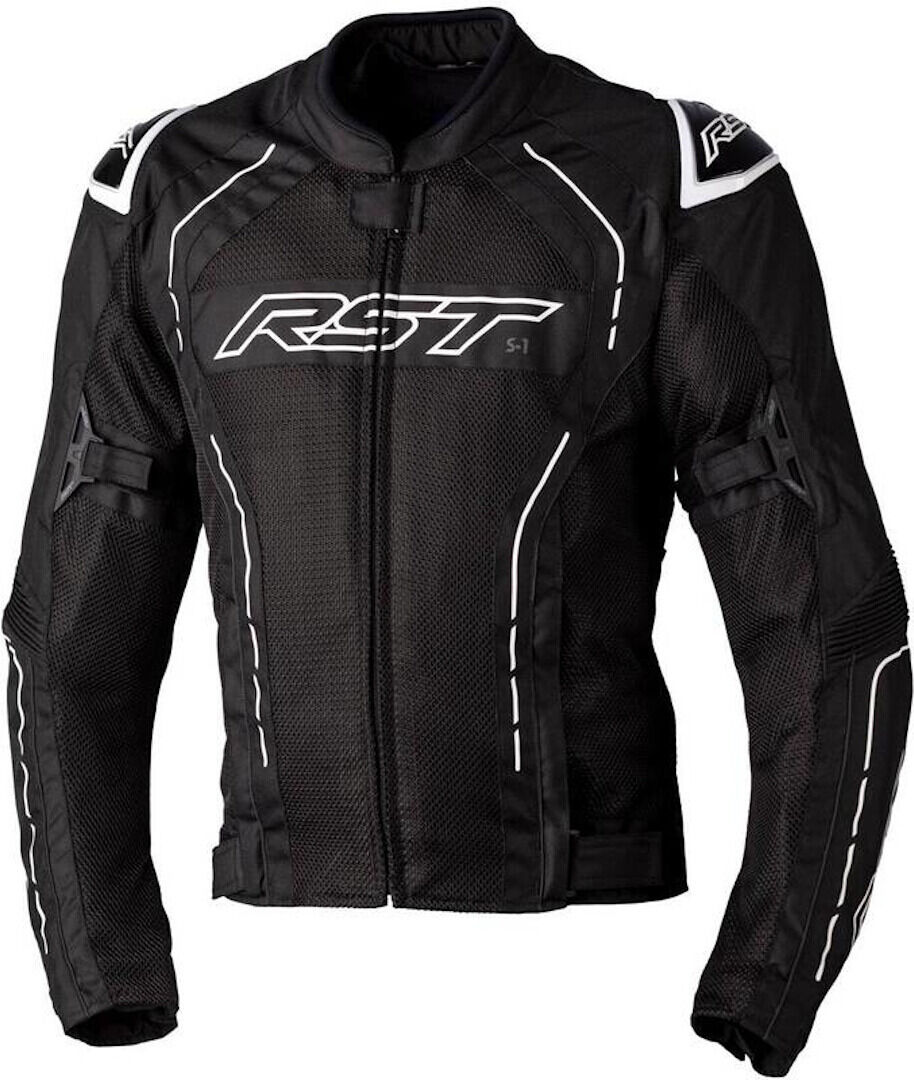 RST S1 Mesh Chaqueta textil de motocicleta - Negro Blanco (XL)