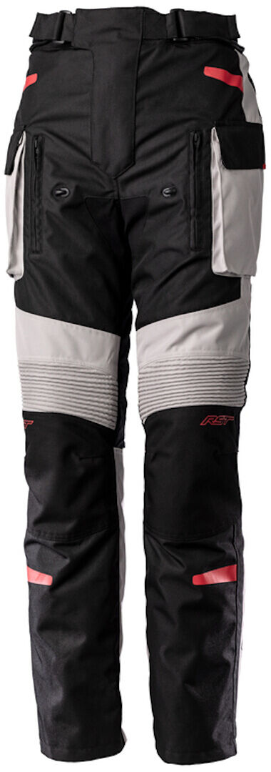 RST Endurance Pantalones textiles de motocicleta para damas - Negro Gris Rojo (XS)