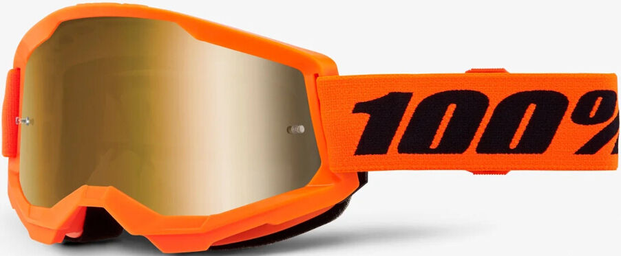 100% Strata 2 Essential Chrome Gafas de motocross - Negro Naranja