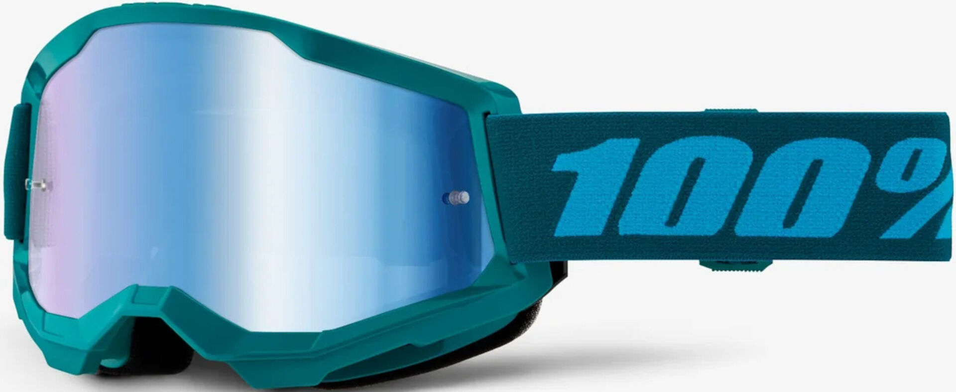 100% Strata 2 Essential Chrome Gafas de motocross - Verde Azul