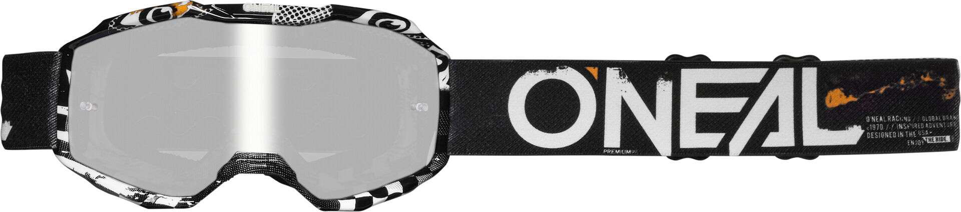 Oneal B-10 Attack Gafas de motocross para niños - Negro Blanco (un tamaño)