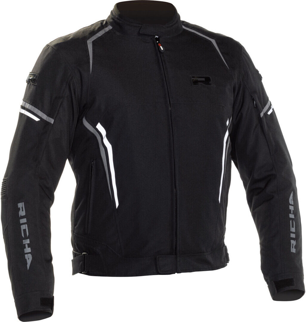 Richa Gotham 2 chaqueta textil impermeable para motocicleta - Negro Blanco (M)