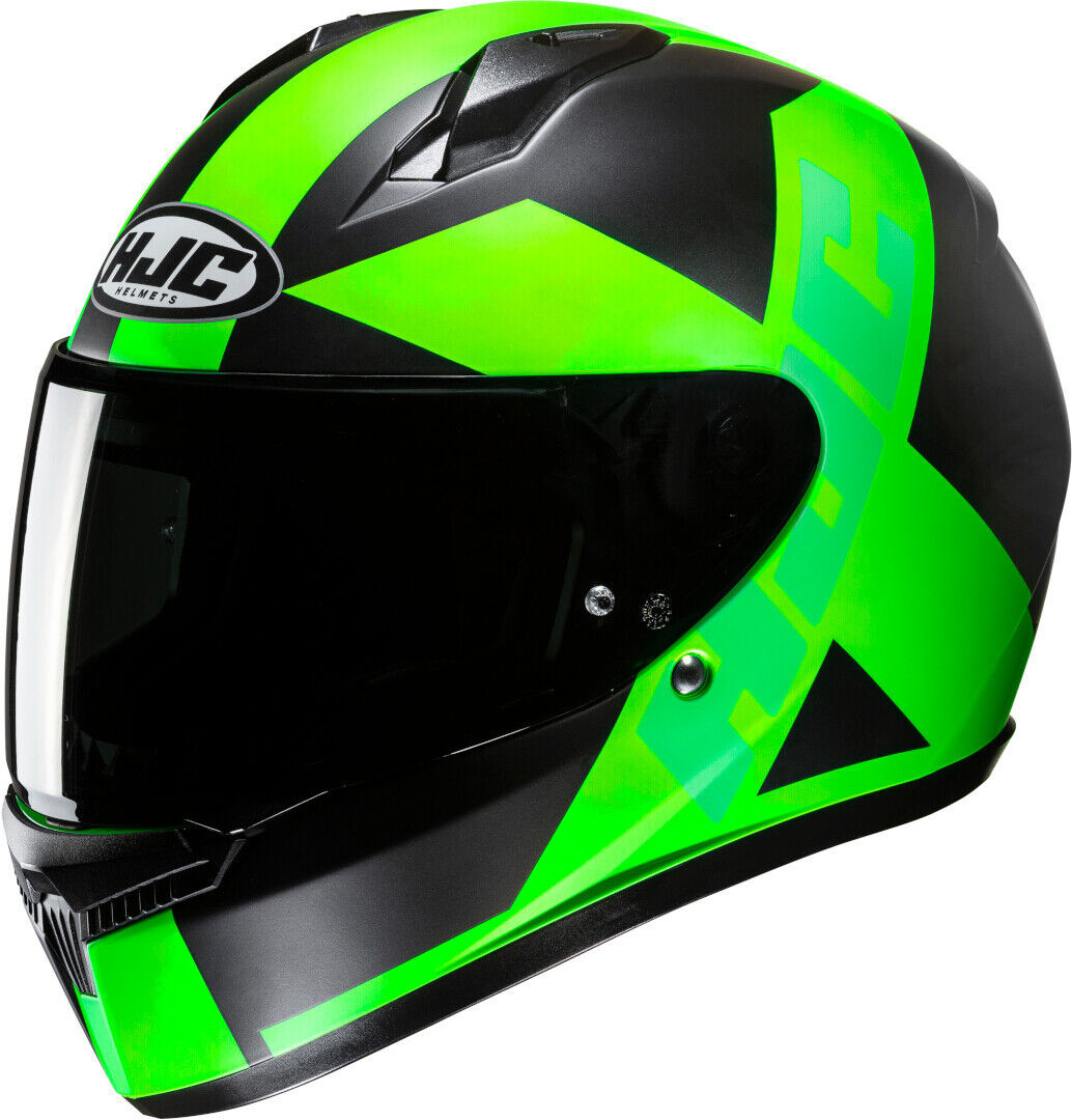 HJC C10 Tez Casco - Negro Verde (2XS)