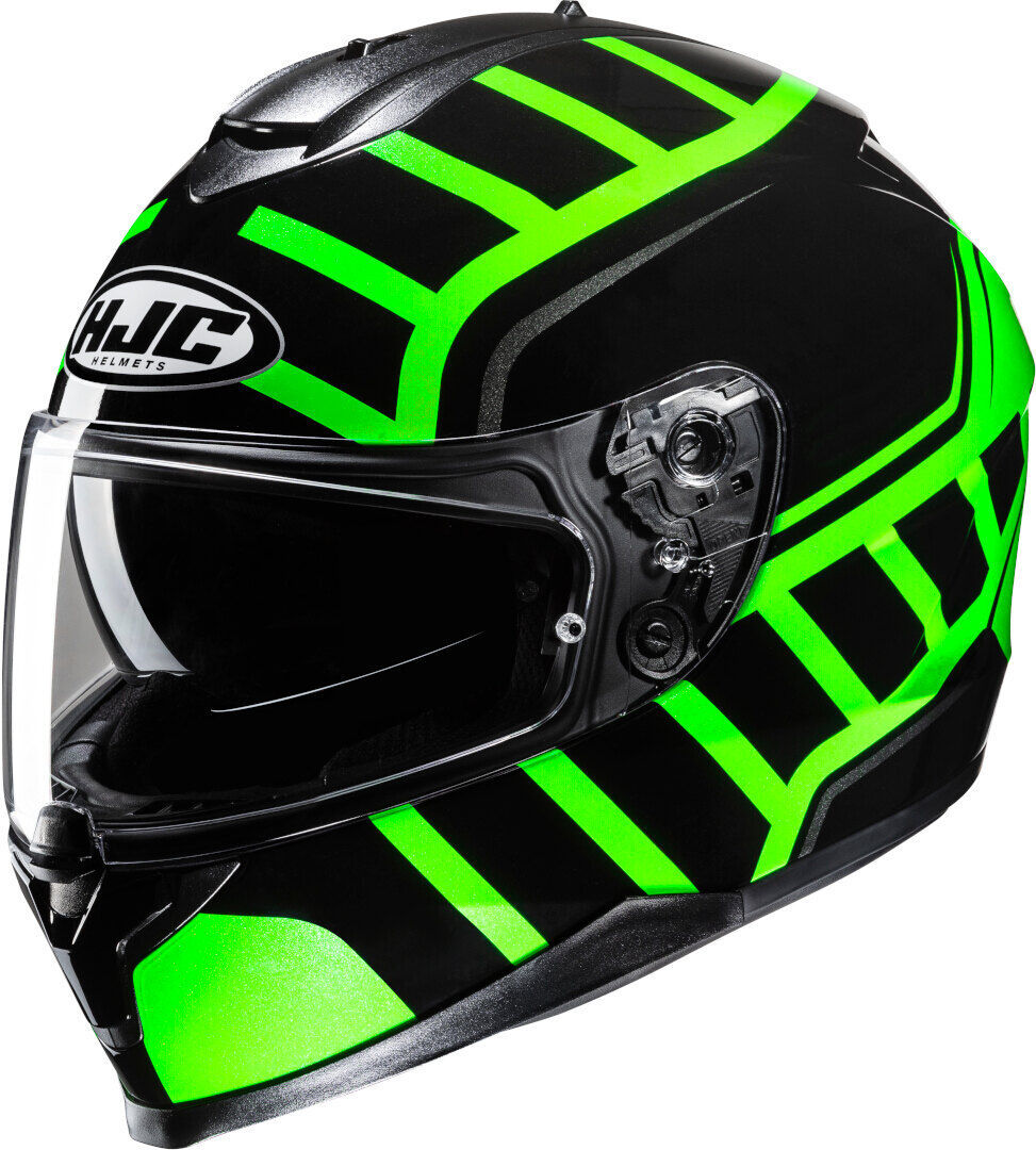 HJC C70N Holt Casco - Negro Verde (XS 54 55)