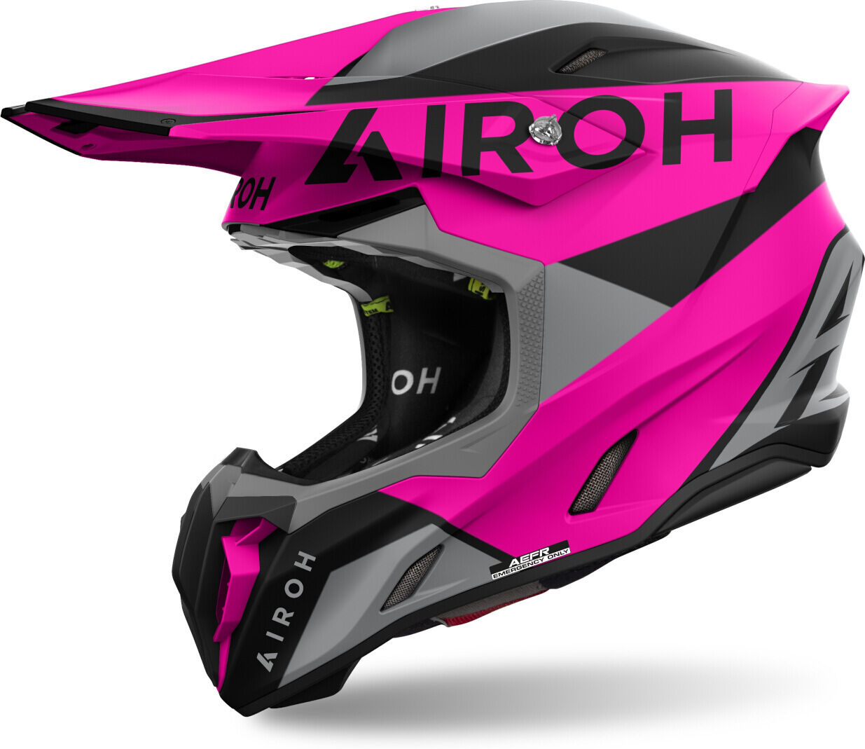 Airoh Twist 3 King Casco de motocross - Negro Gris Rosa (L)