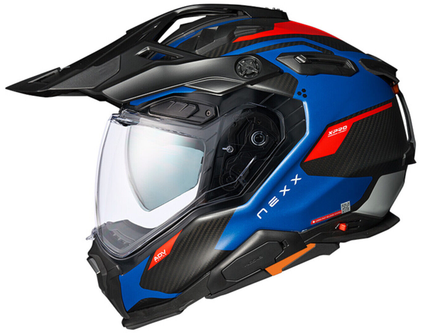 NEXX X.WED 3 Keyo Carbon 22-06 Casco de motocross - Negro Rojo Azul (XL)