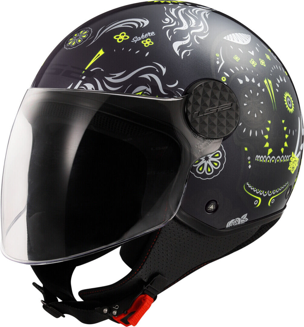 LS2 OF558 Sphere Lux II Maxca Casco Jet - Negro Amarillo (2XL)