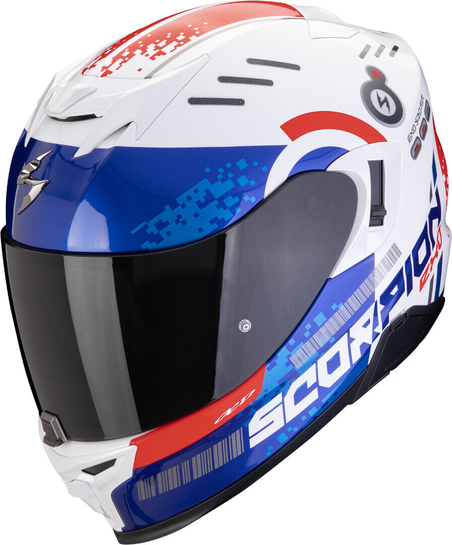 Scorpion Exo-520 Evo Air Titan Casco - Blanco Rojo Azul (M)