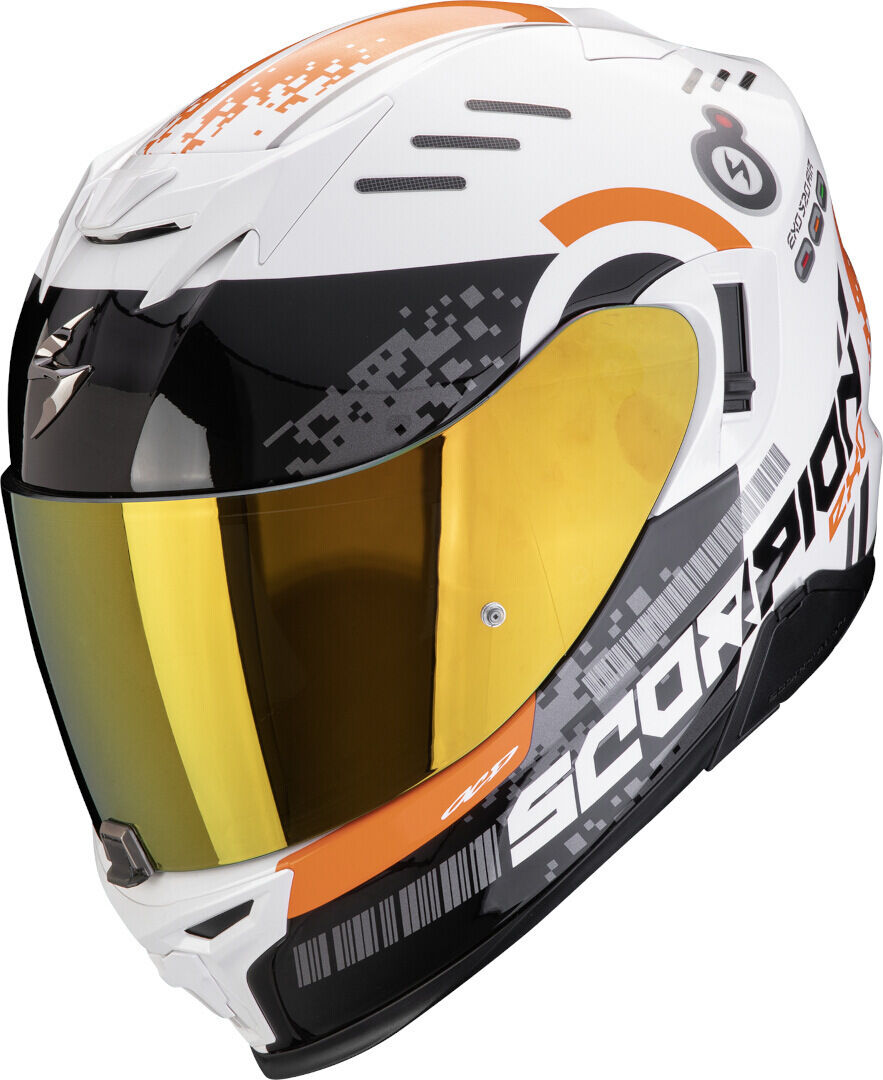 Scorpion Exo-520 Evo Air Titan Casco - Blanco Naranja (M)