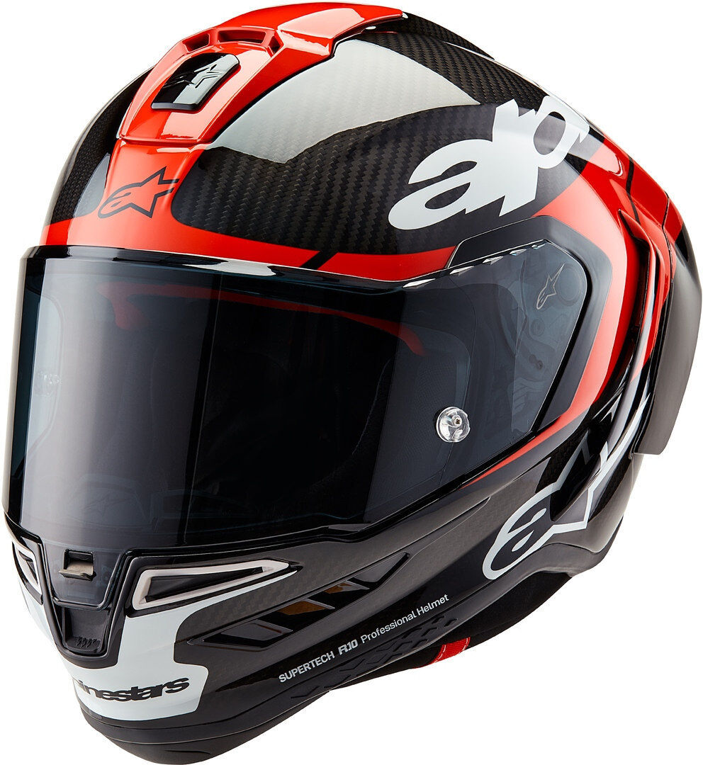 Alpinestars Supertech R10 Element Carbon Casco - Negro Blanco Rojo (L)