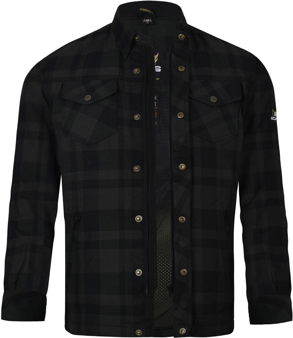 Bores Lumberjack Basic Camisa de moto - Negro Gris (XL)