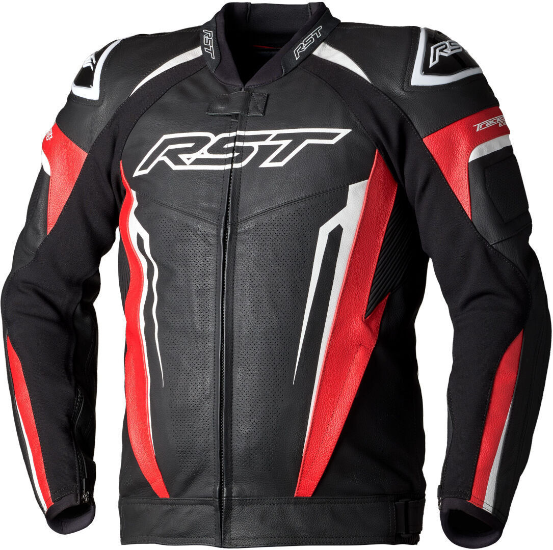 RST Tractech EVO 5 Chaqueta de cuero para moto - Negro Rojo (S)