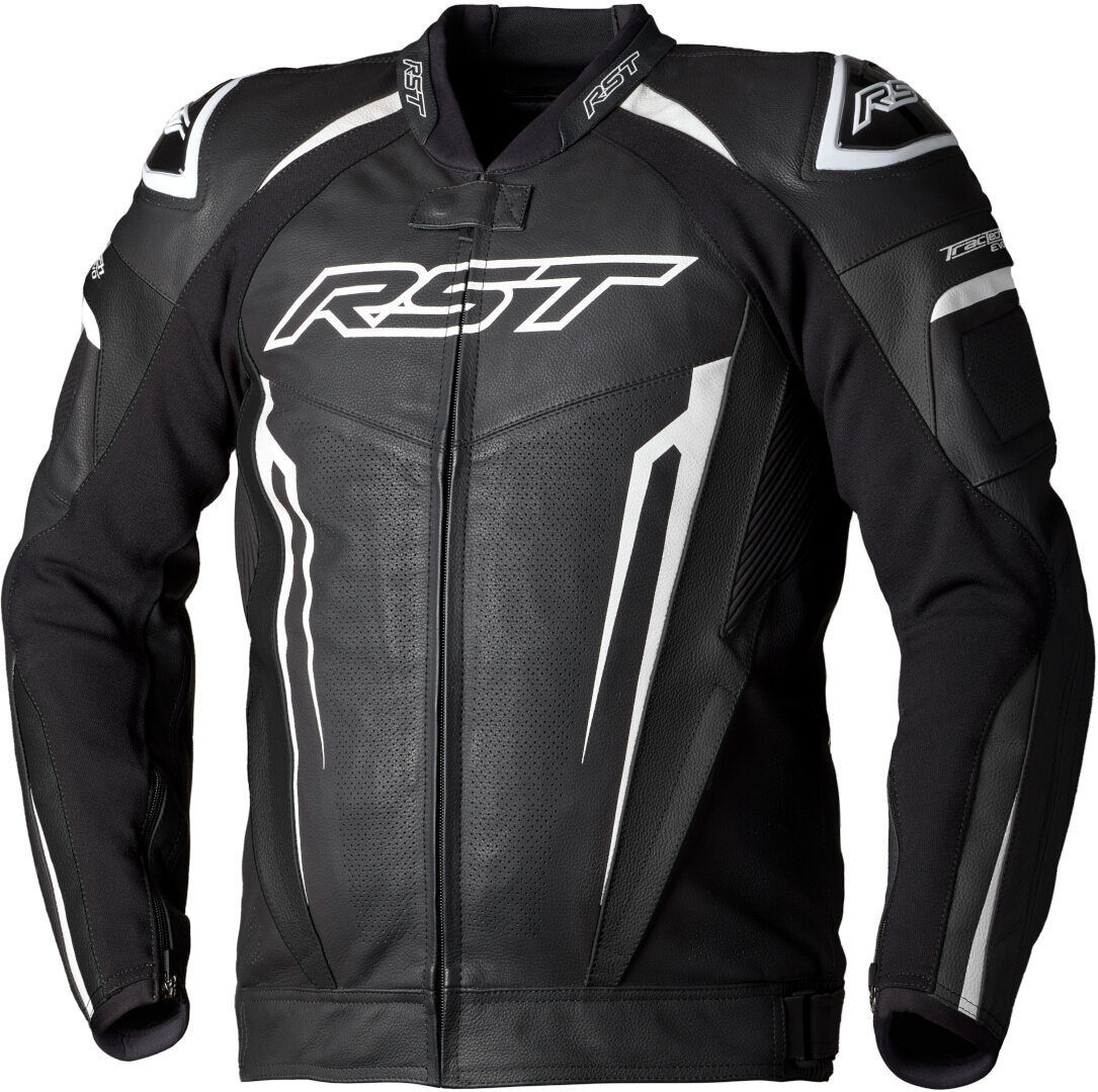 RST Tractech EVO 5 Chaqueta de cuero para moto - Negro Blanco (XL)