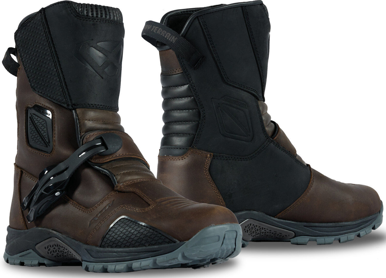 Ixon Klay Botas de moto impermeables - Negro Marrón (42)