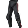 Dainese Misano Pantalones de cuero moto - Negro Blanco Rojo (56)