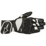 Alpinestars SP-1 v2 Guantes de cuero de la motocicleta - Negro Blanco (3XL)