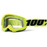 100% Strata 2 Clear Gafas de motocross - Negro Amarillo (un tamaño)