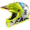 LS2 MX437 Fast Heavy Evo Casco de motocross - Blanco Azul Amarillo (XS)