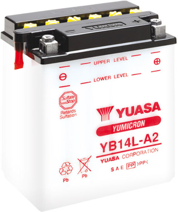 YUASA Batería  Convencional Sin Acid Pack - 12N7-4A Batería sin paquete ácido -  (135 mm)