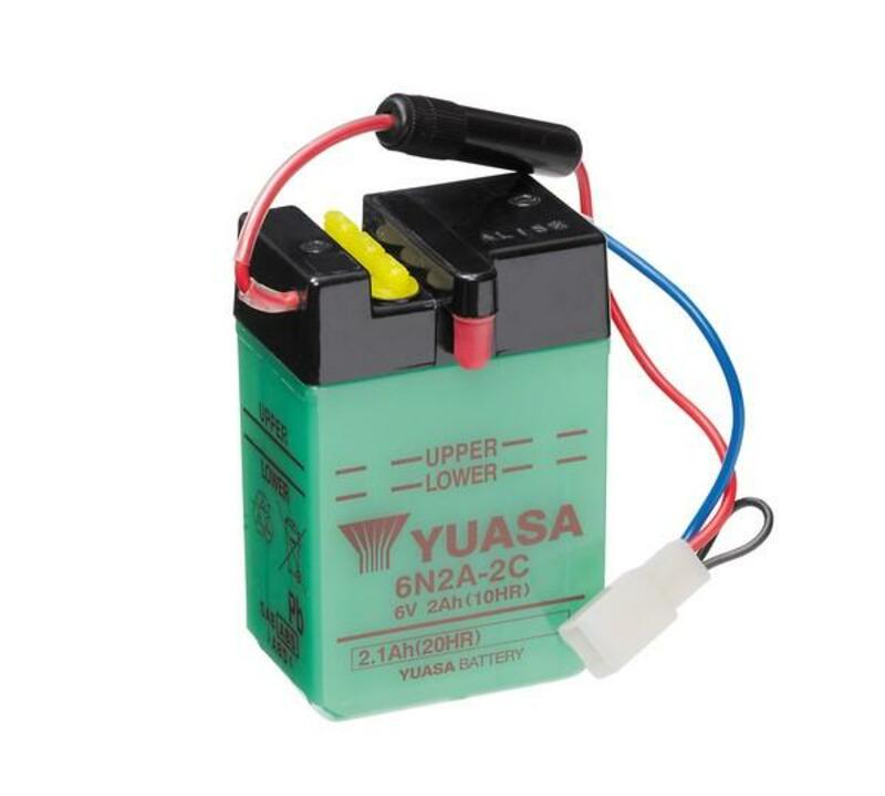 YUASA Batería  Convencional Sin Acid Pack - 6N2A-2C Batería sin paquete ácido -  (70 mm)