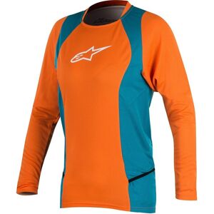 Alpinestars Stella Drop 2 LS Camisa de las señoras bicicleta - Azul Naranja (XL)