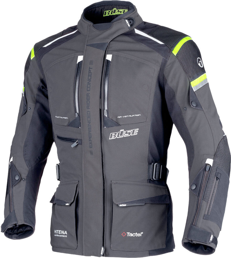 Büse Nova Chaqueta textil para motocicletas de señoras - Gris Amarillo (36)