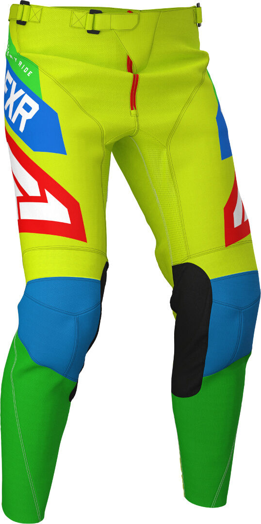 FXR Podium Air Pantalones de Motocross - Azul Amarillo (28)