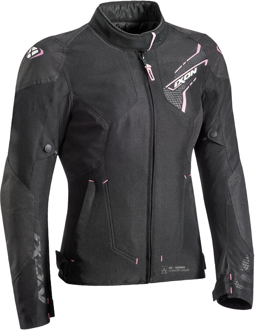 Ixon Luthor Chaqueta textil para motocicletas de señoras - Negro Rosa (M)