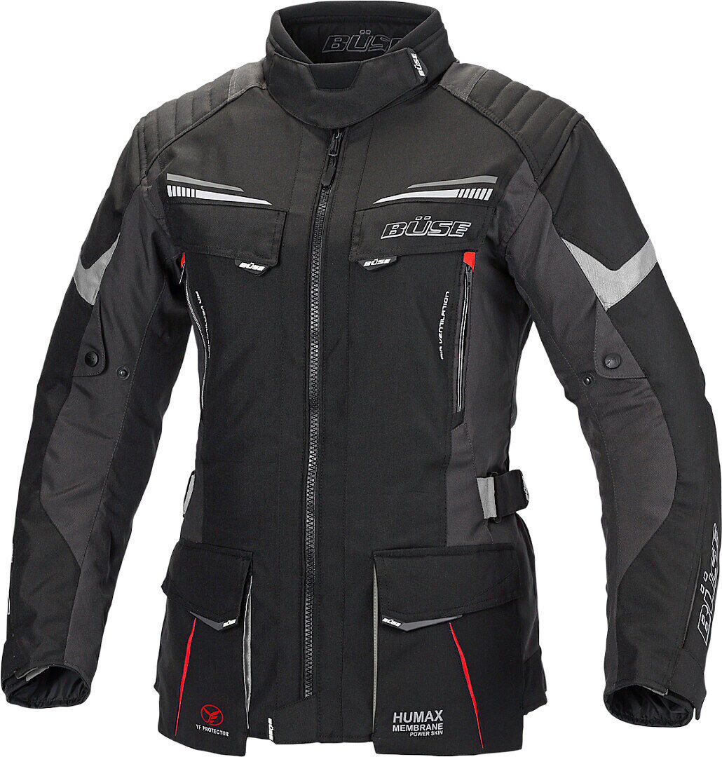 Büse Lago Pro Chaqueta textil de la motocicleta de las señoras - Negro (44)