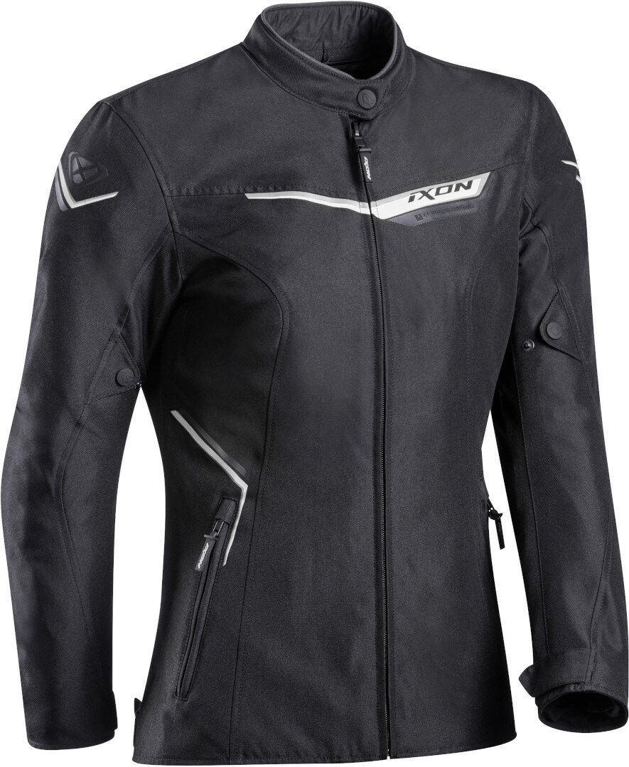 Ixon Slash Chaqueta textil de la motocicleta de las señoras - Negro Plata