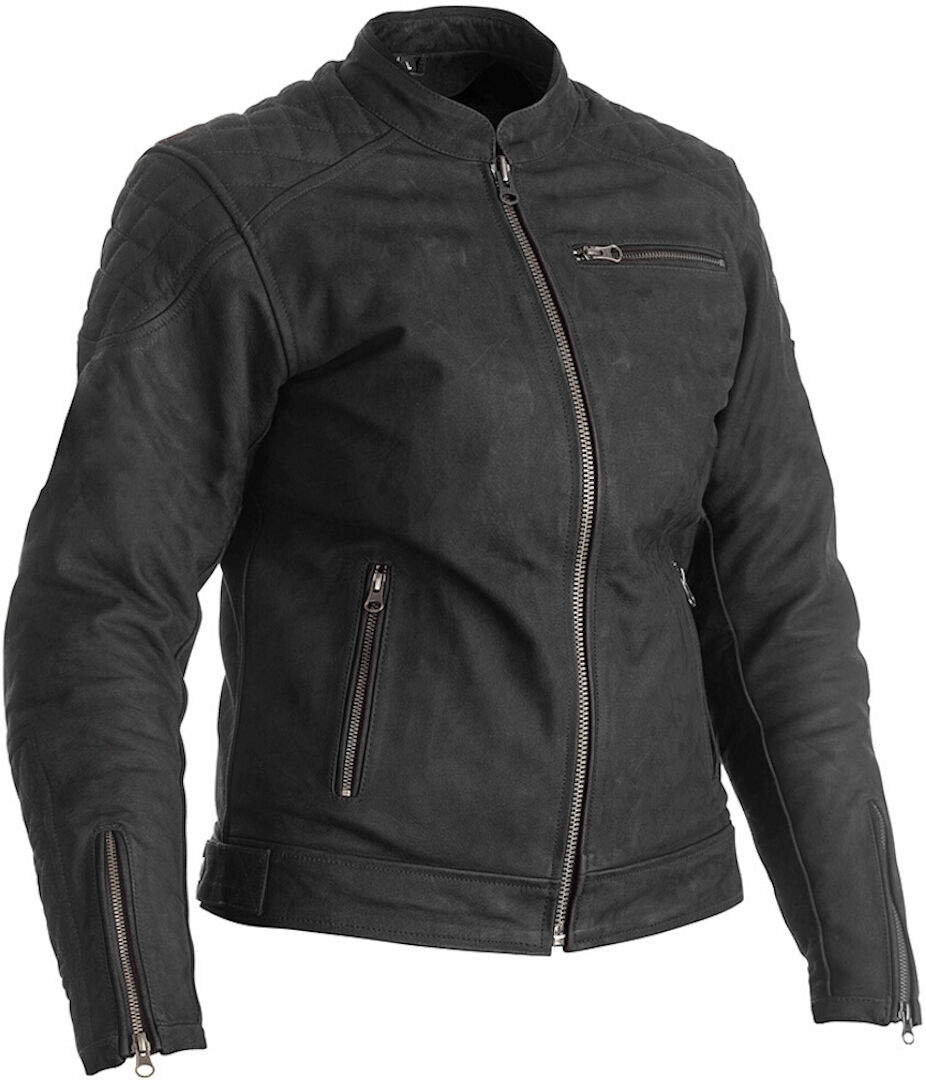 RST Ripley Ladies Motorcycle Leather Jacket Chaqueta de cuero de la motocicleta de las señoras - Negro (2XL)