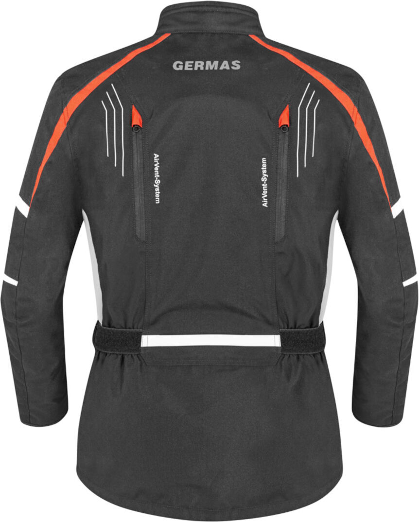 gms Dayton Chaqueta textil de la motocicleta de las señoras - Negro Blanco Rojo (XL)