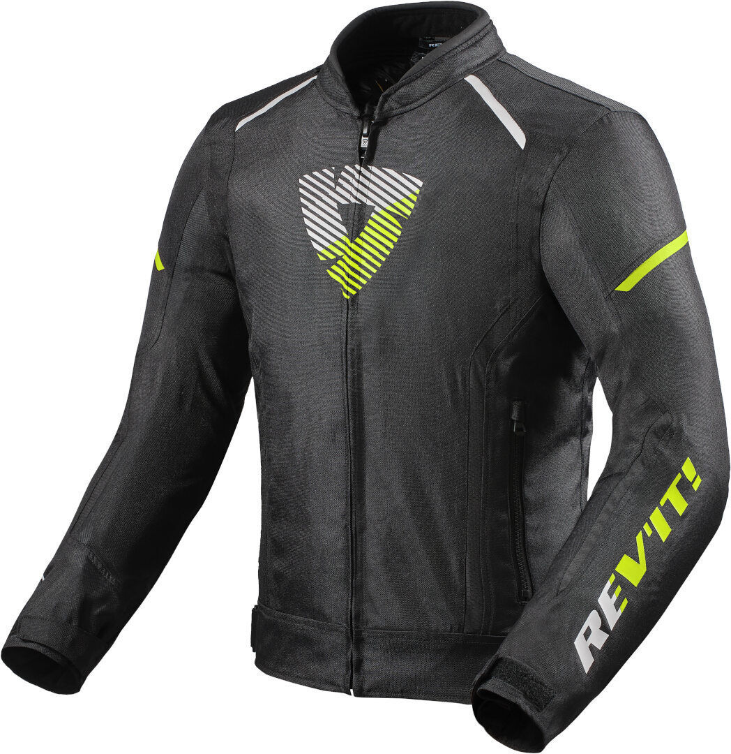 Revit Sprint H20 Chaqueta textil de motocicleta - Negro Amarillo (2XL)